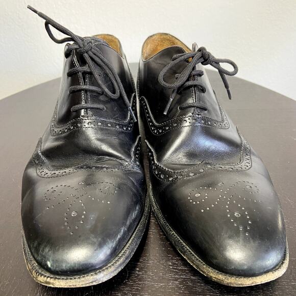 Jack Erwin Leather Oxford Brogues Wingtip Dress Shoes Black 12.5 main image 4